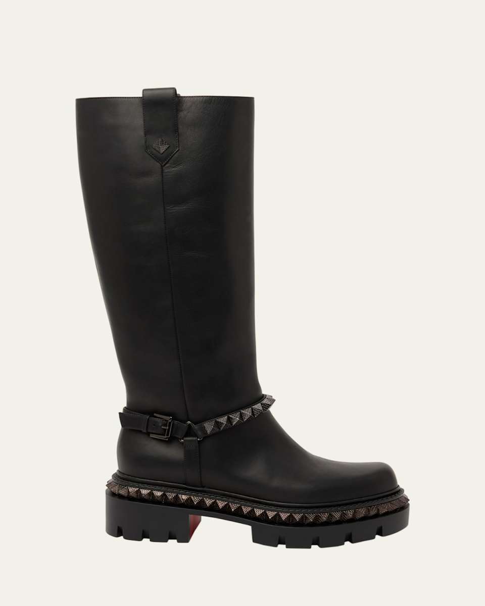 Marinetta Pyraclou Leather Red Sole Knee-High Boots